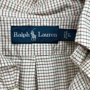 Ralph Lauren Men's Checkered Shirt - White and Brown